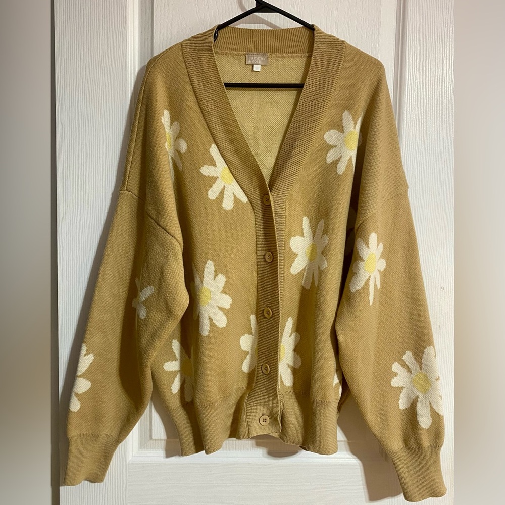 Summer & Rose Beige Floral Cardigan